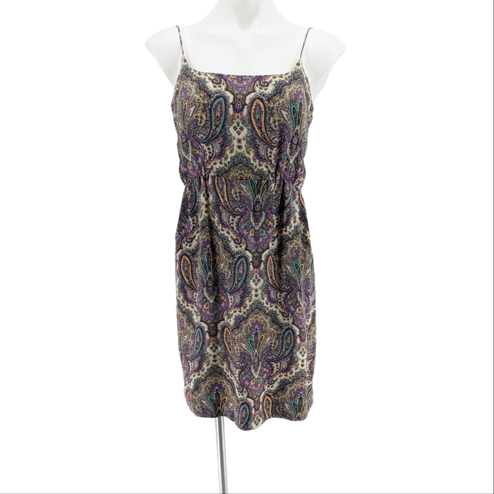 J.Crew Blouson Silk Dress in Royal Paisley Size 8 - Picture 10 of 16